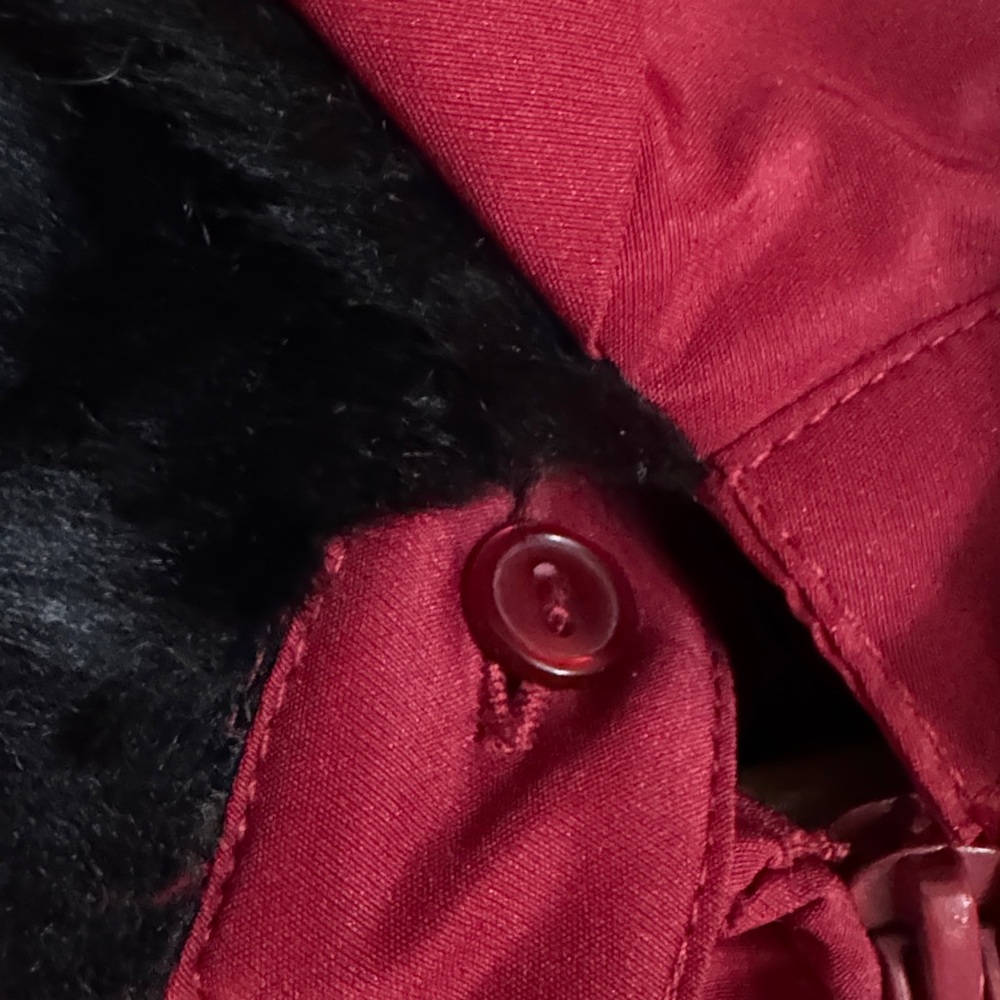 I.N. Studio Red Quilted Vest with Black Faux Fur Collar - Picture 3 of 4